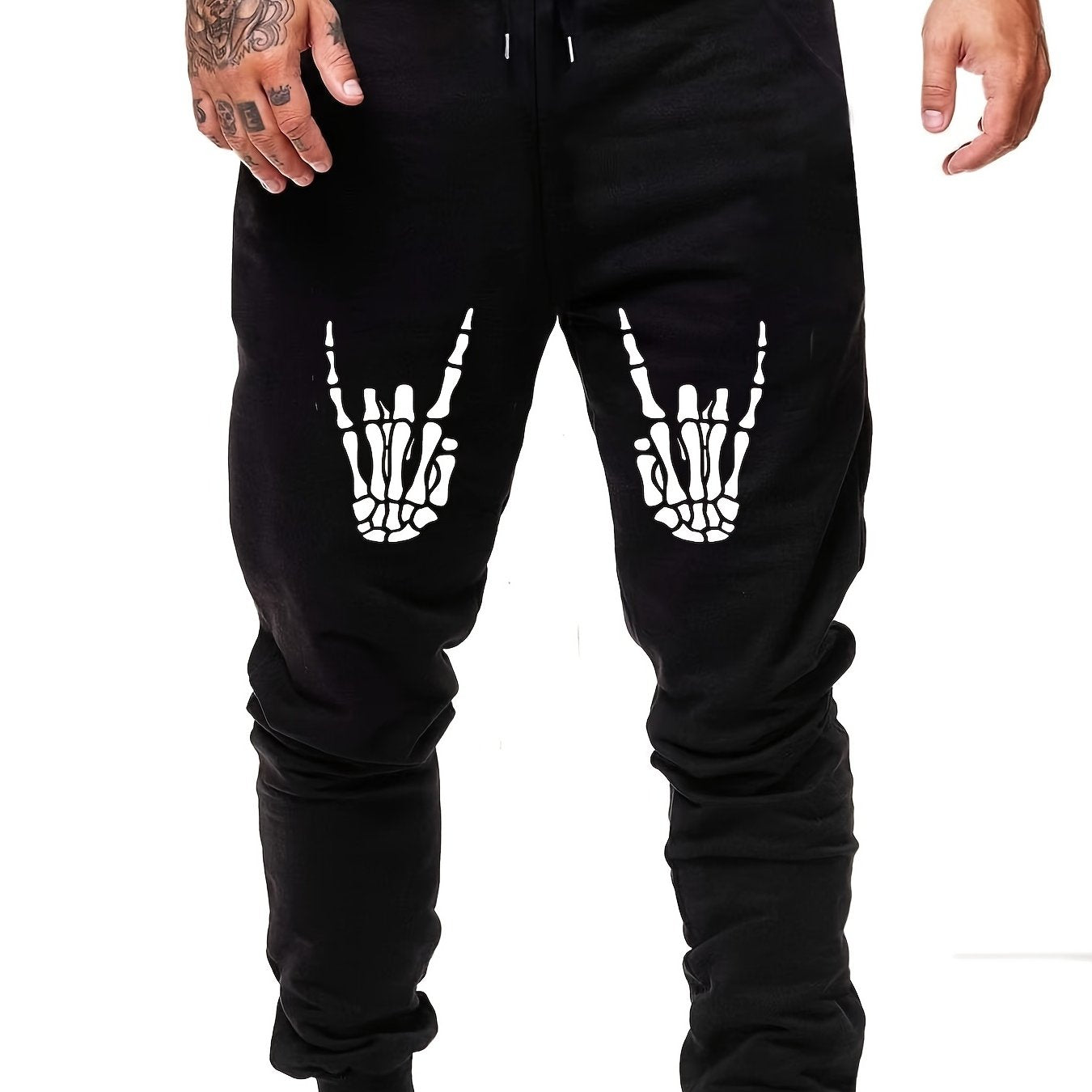 Men's Skull Hand Print Sport Pants