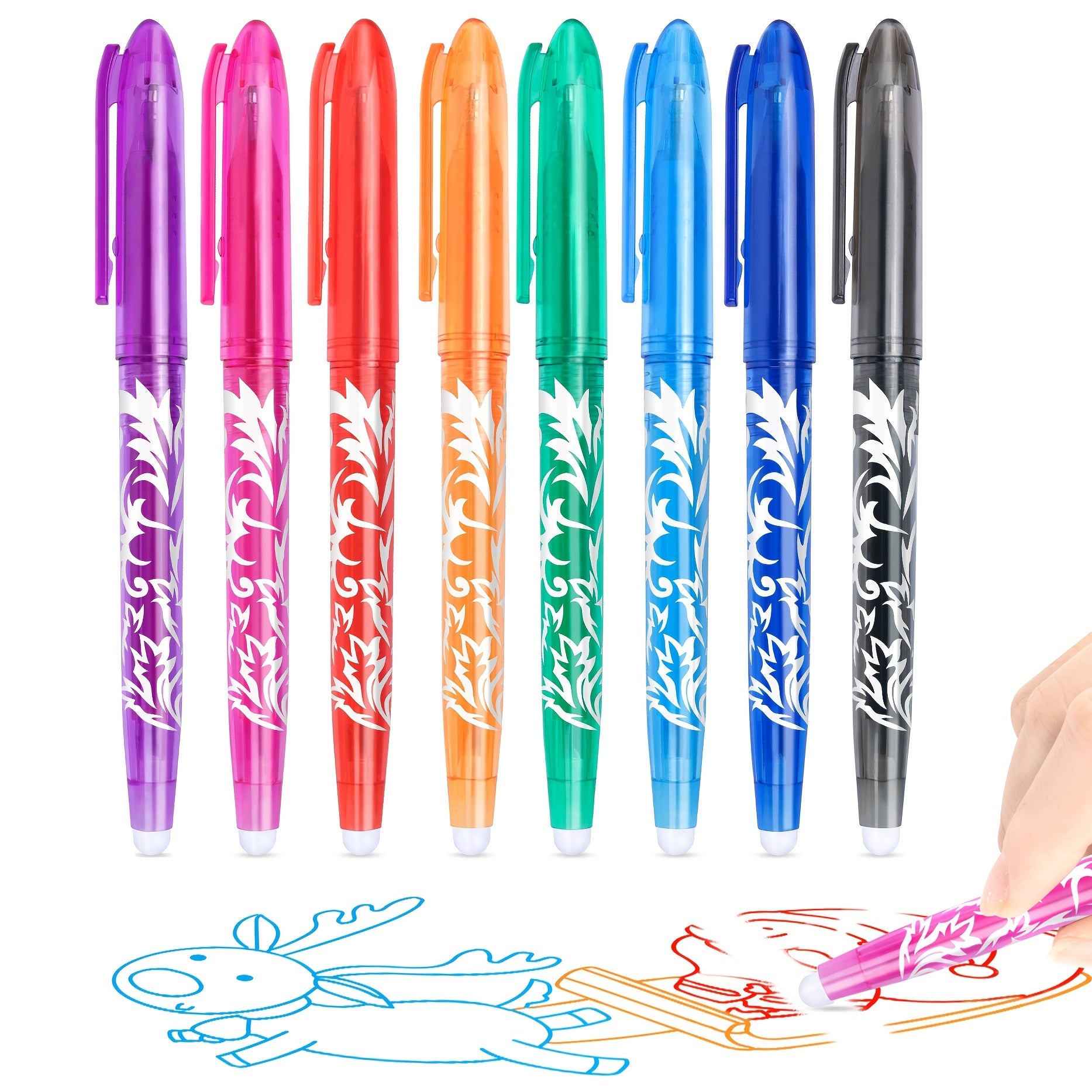 8pcs Erasable Rollerball Pen 0.5mm - Erasable Ink - Ballpoint Pen
