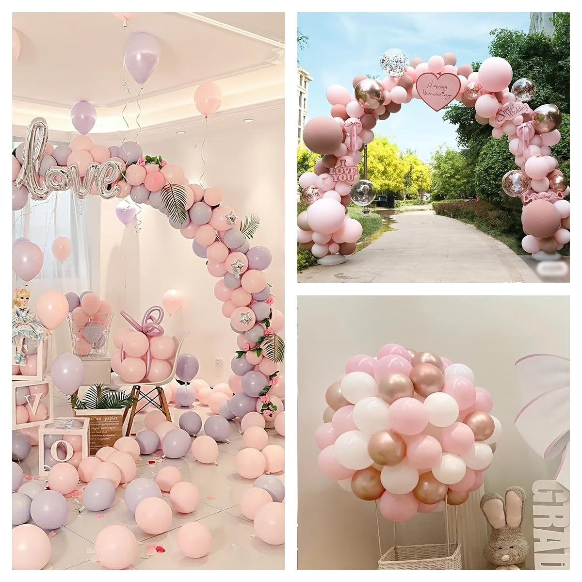 60pcs 12 Macaron Pink Balloons Light Pink Latex Balloons