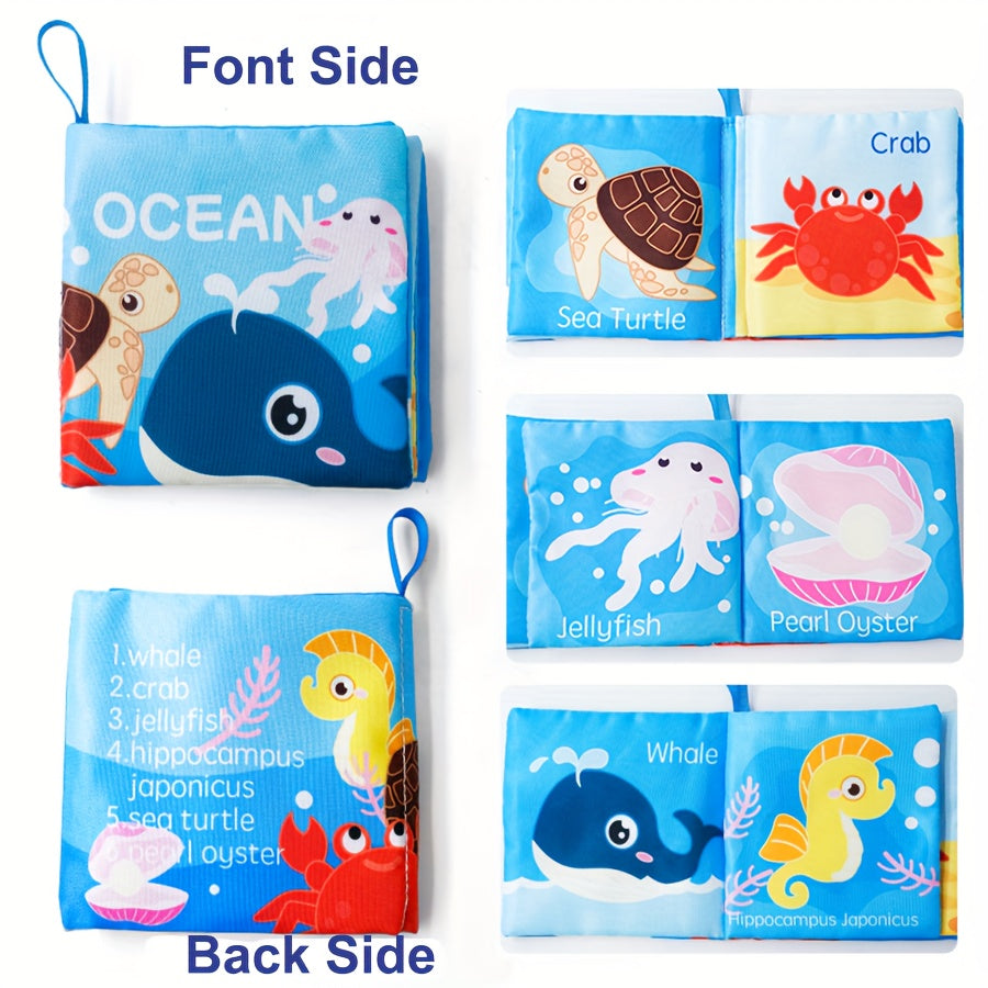 Colorful Educational Cloth Book - 6 Themes, English Letters, Cartoon Patterns