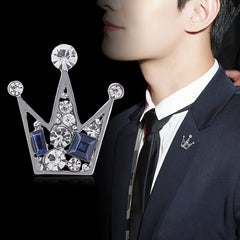 2pcs Crown Brooch Collar Pin Couple Set Unisex Suit Accessories