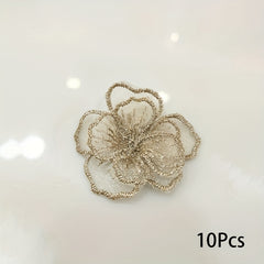 10pcs Lace Flower Patches DIY Clothing Appliques For Dress C
