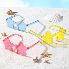 3 Pairs Star One piece Sunglasses For Women Men Candy Decorative Glasses