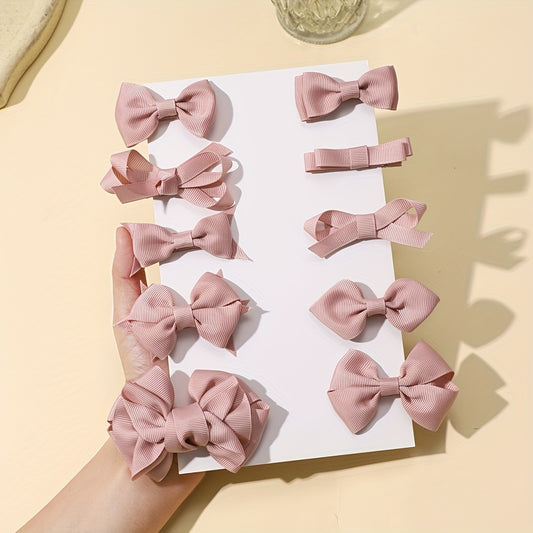 10pcs Bow Hair Clip Decorative Accessories Baby Girls