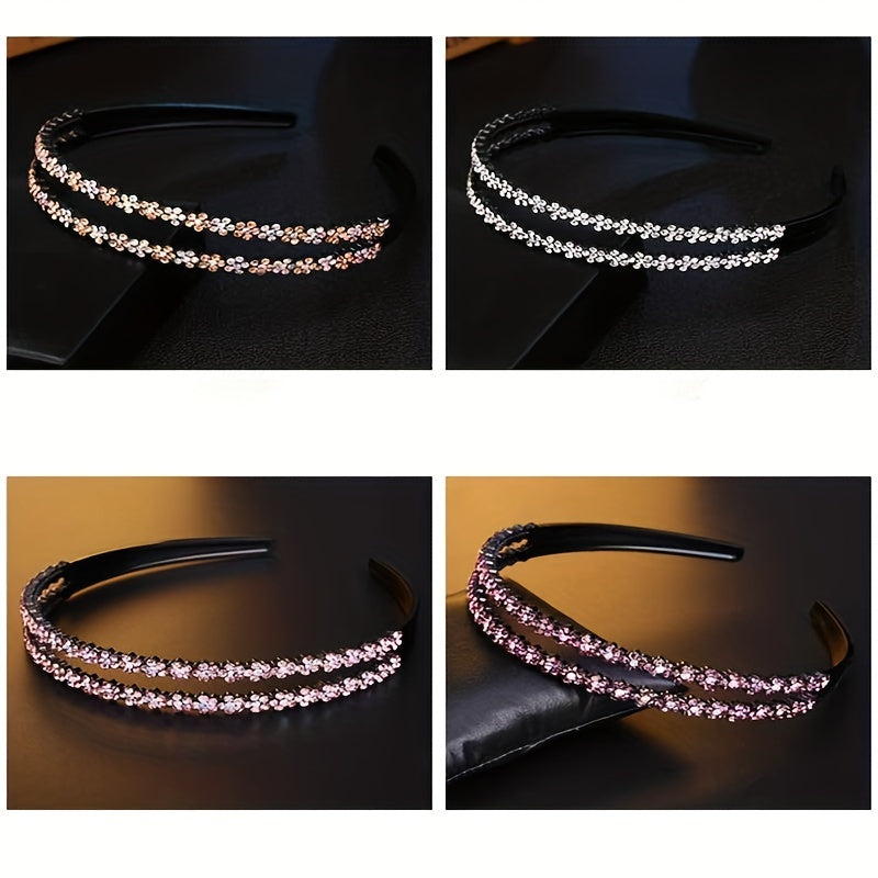 Double Row Plum Blossom Hair Hoop Anti Slip