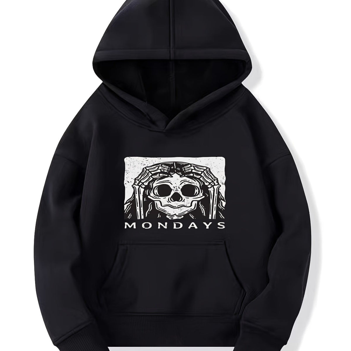 Monday Skull Pattern Smart Hoodie For Girls