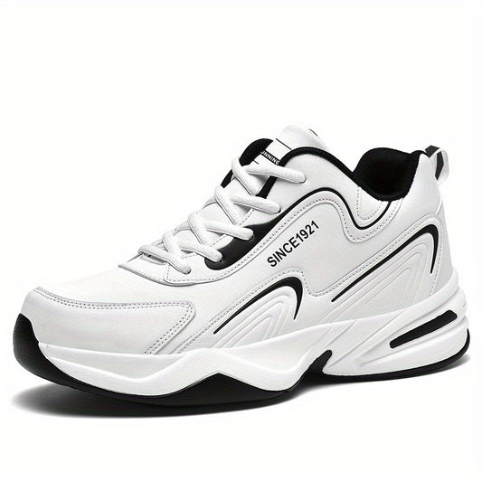 Men's Block Letter Print Chunky Sneakers