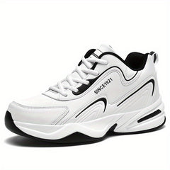 Men's Block Letter Print Chunky Sneakers