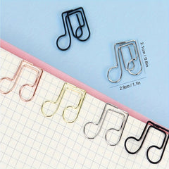 20pcs Eighth Note Shaped Paper Clips Clef Pins Office Supplies