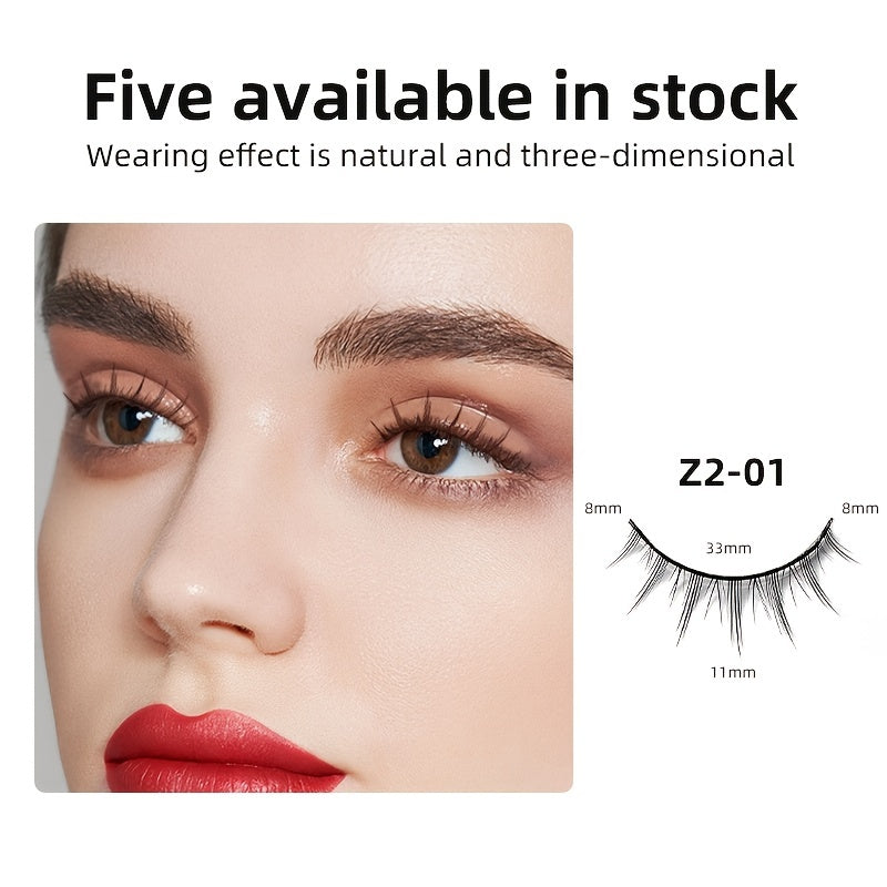 2 Pairs Faux Mink Eyelashes Long Thick Natural Look