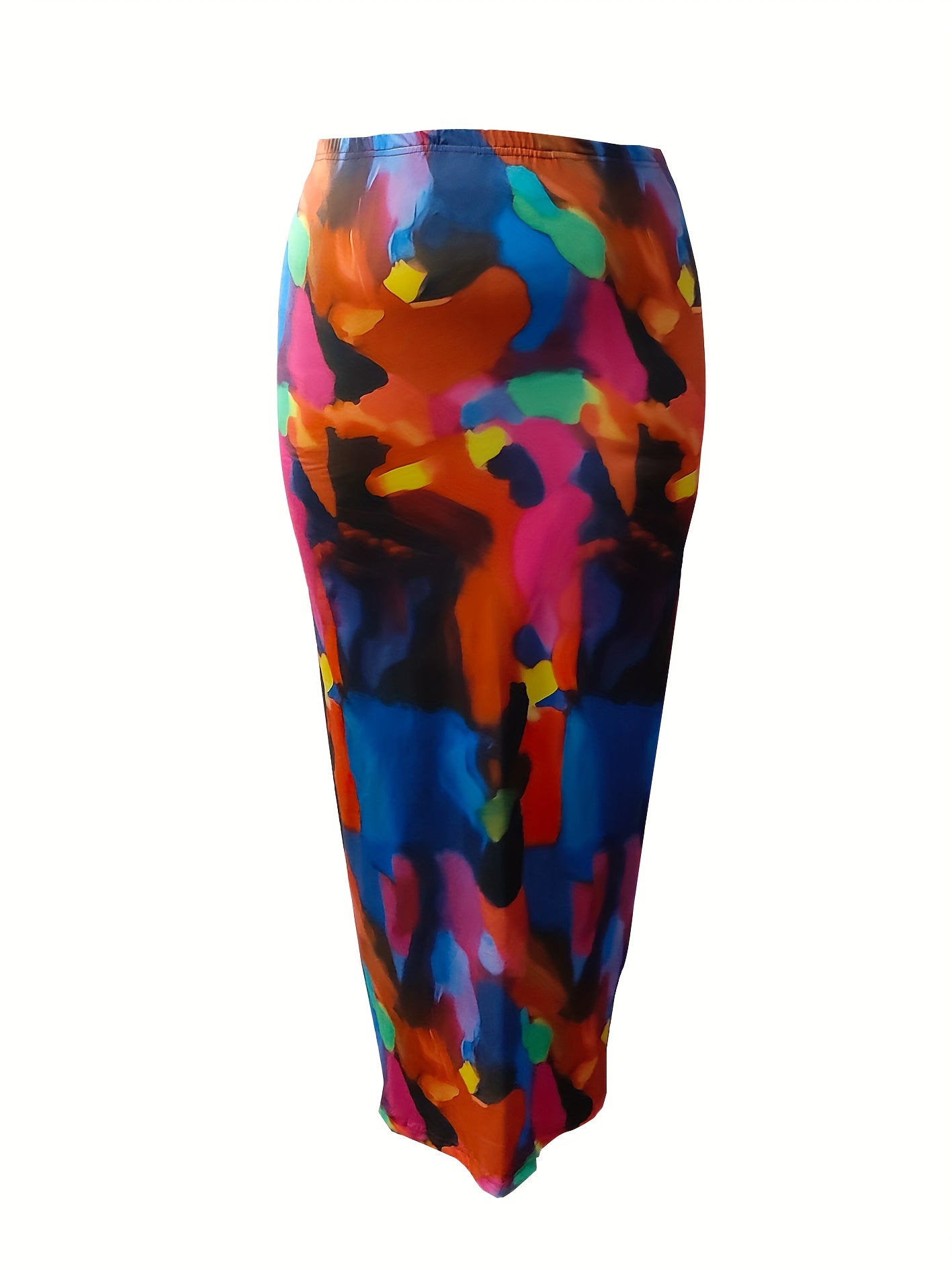  Tie Dye Bodycon Skirt High Rise Elastic