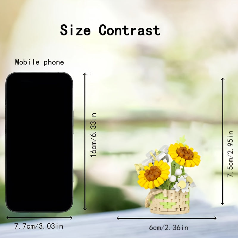 Eternal Blossom Desktop Decor ABS Building Blocks Floral Arrangement