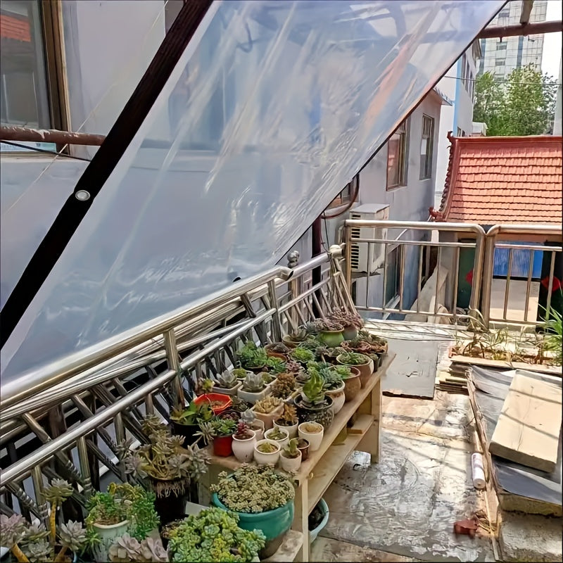 Clear Waterproof Tarpaulin Transparent Tarp Cover PE Film with Grommets