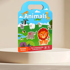 Reusable Sticker Books for Kids with Body Animals & Vehicles