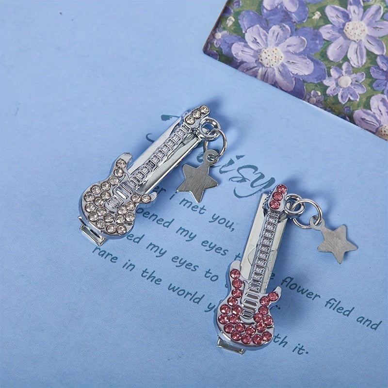 Y2K Guitar Hair Clip Star Tassel Duck Bill Clip