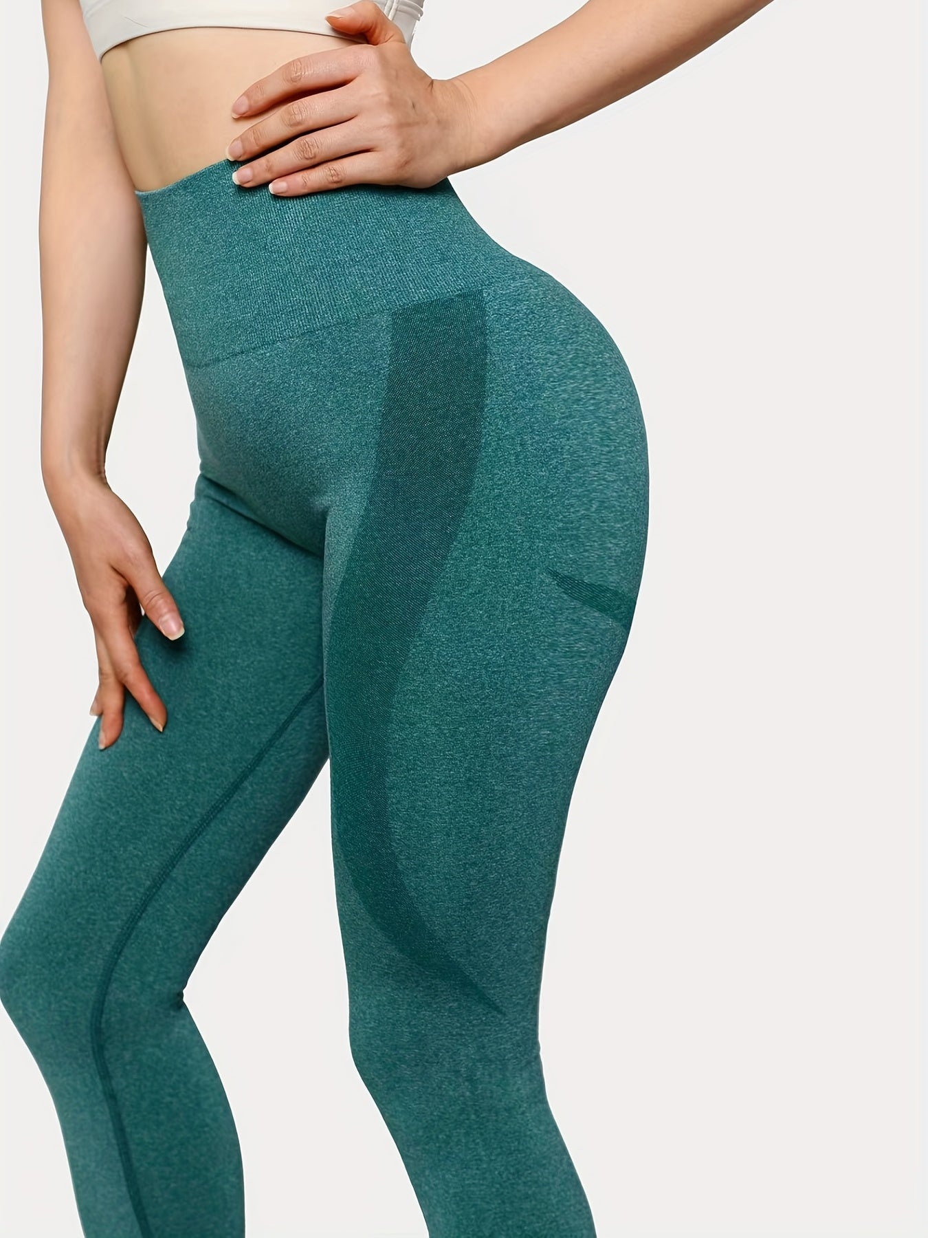 2pcs Solid Moisture Wicking Yoga Leggings for Comfortable Workouts