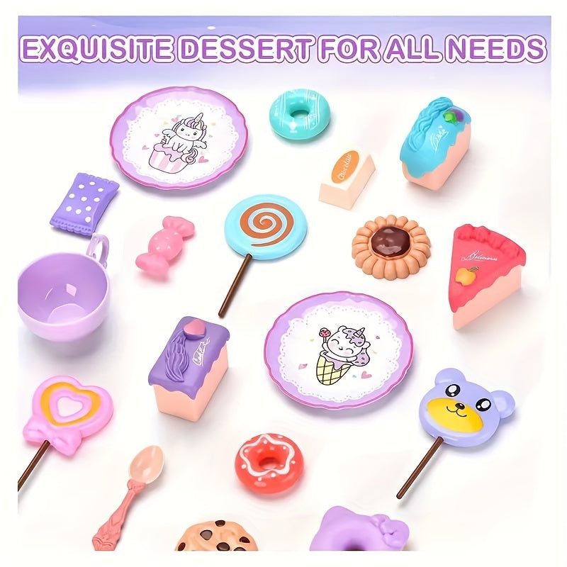 44pc Princess Tea Party Set with Pretend Plastic Teapot Role Playing Toys