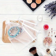 50pcs Organza Gift Bags Transparent Mesh Bags for Jewelry Cosmetics Candy