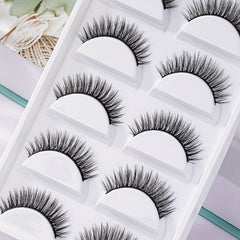 5 Pairs Crisscross Manga Lashes False Eyelashes 12mm Natural Look Japanese Style
