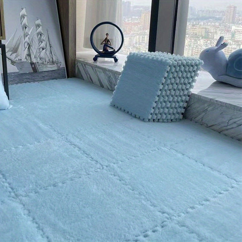 10pcs DIY Puzzle Plush Carpet 11.8''X11.8'' Back To School Supplies