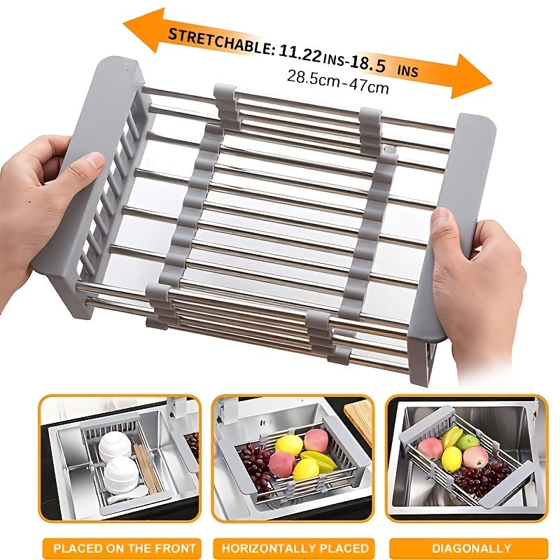 Retractable Stainless Steel Sink Shelf