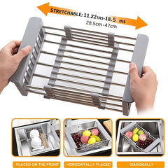 Retractable Stainless Steel Sink Shelf