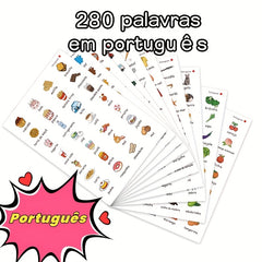 Kids Portuguese Vocabulary Stickers - Colorful Illustrations - Fun Learning