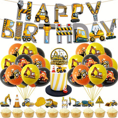Engineering Vehicle Birthday Party Decorations Set