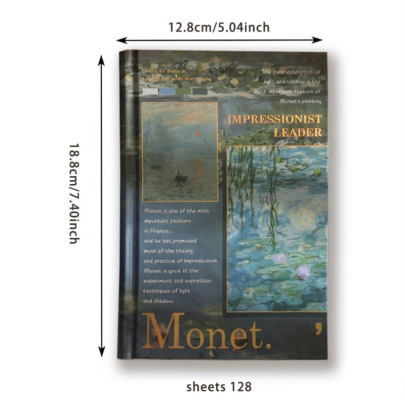 Monet's Impressionism Notebook Painting Retro Page Diary