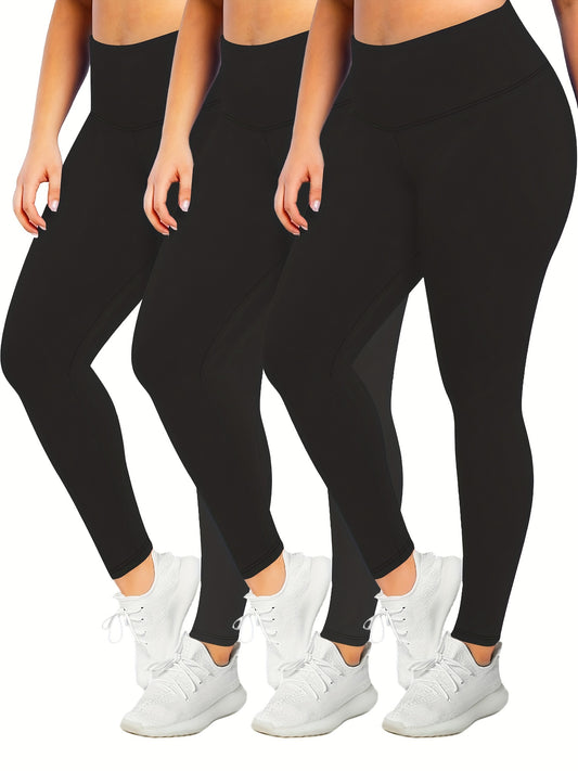 3 Pack Plus Size Sporty Leggings Set