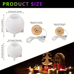 Large Sphere Light Resin Molds with Wooden Base
