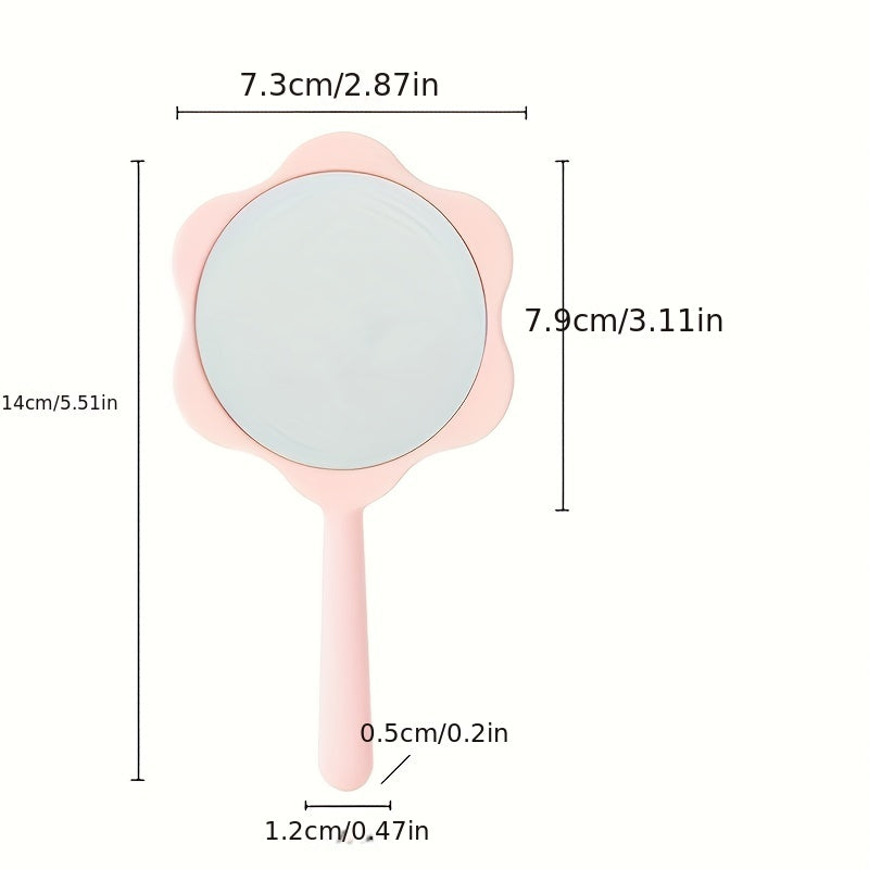 Small Floral Hand Mirror for Makeup & Skincare