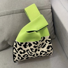 Stylish Pattern Knitted Satchel Bag
