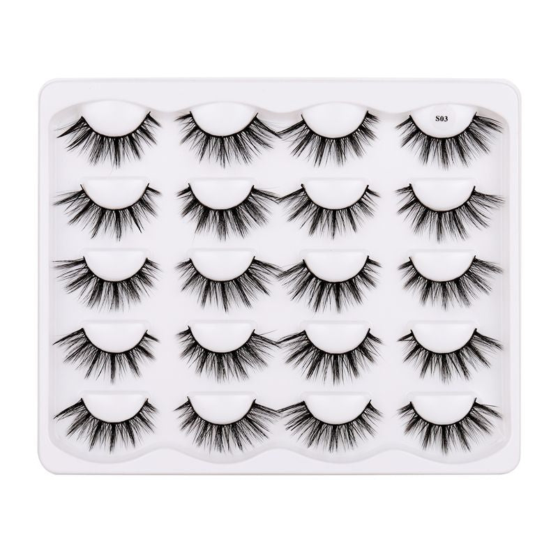 Vegan Natural Plant Fiber False Eyelashes Curly Full Cat Eye Faux Mink Lashes