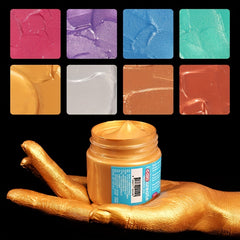 Metallic Acrylic Paint 100ml 3 38oz Bottles Rich Pigments Non Toxic Paint