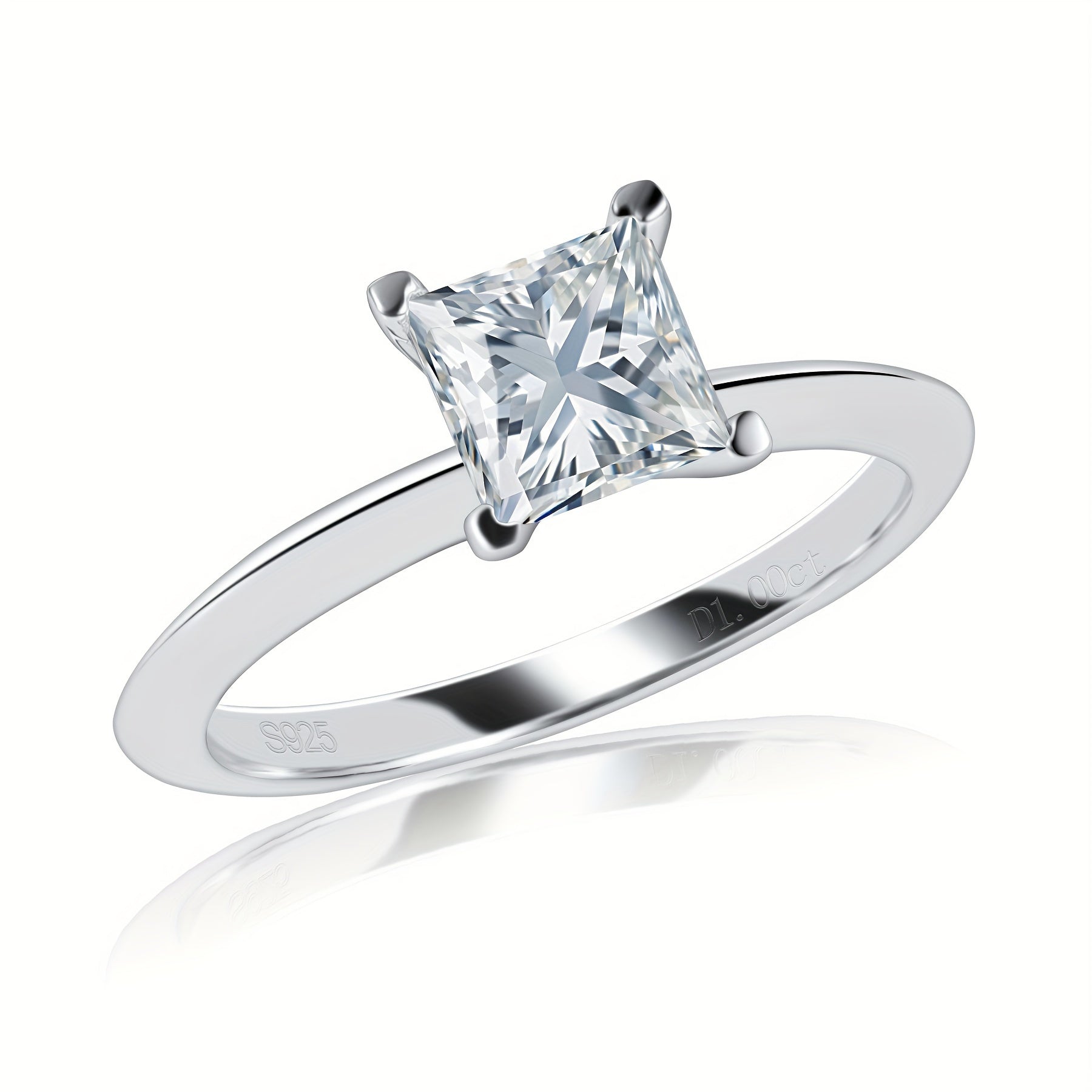 Classic Princess Cut Moissanite Ring