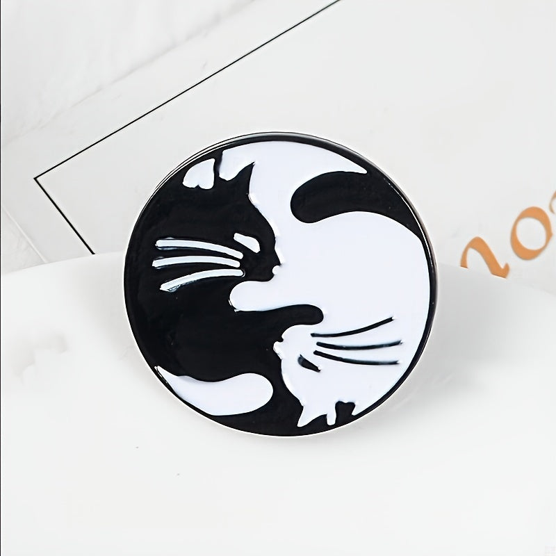 Cute Cat Hugging Brooch Cowboy Bag Accessory
