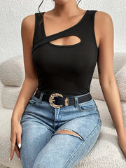 Solid Ribbed Tank Top for Summer Women's Clothing