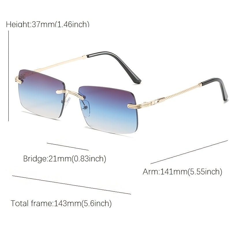 Unisex Rimless Square Sunglasses