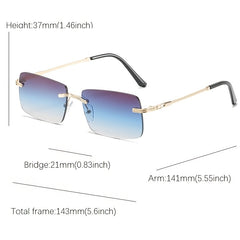 Unisex Rimless Square Sunglasses