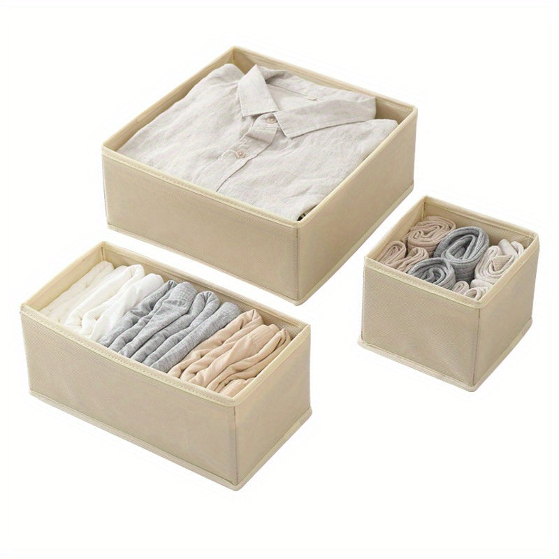 3 Pcs Storage Box Wardrobe Clothes Organizer Containers