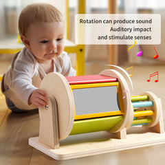 Wooden Textile Drum Toy for Recognition Sensory Focus Hand Eye Coordination