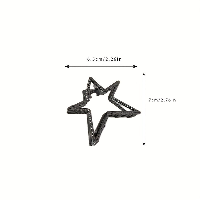 Y2K Star Hair Claw Nonslip Ponytail Holder Women Girls Hair Clip