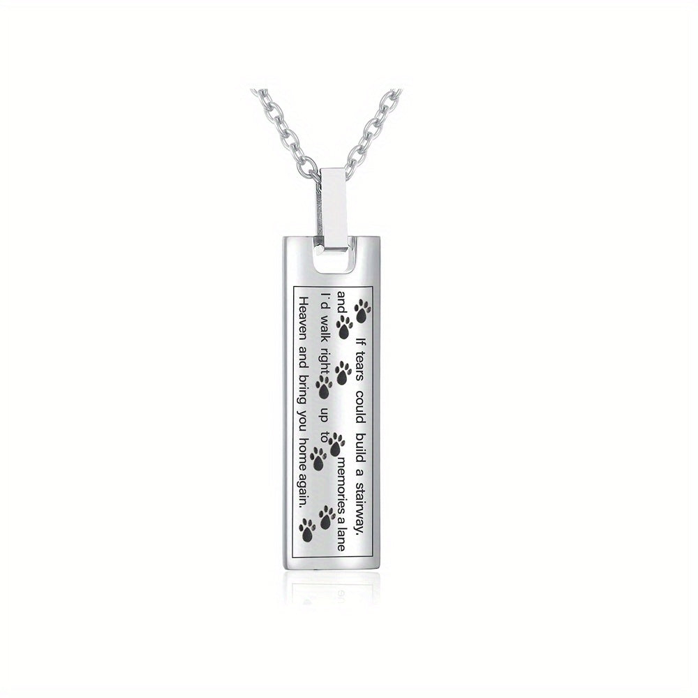Pet Paw Print Cremation Jewelry Urn Necklace For Ashes
