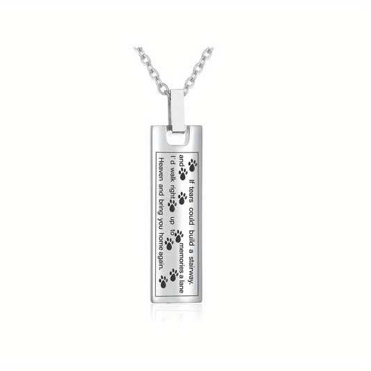Pet Paw Print Cremation Jewelry Urn Necklace For Ashes