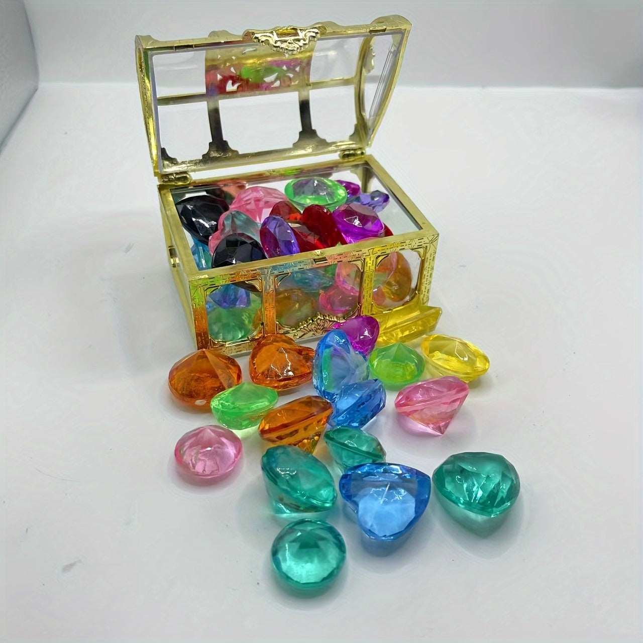 20pcs Colorful Submersible Gems Pool Toys - Underwater Acrylic Gems Collection
