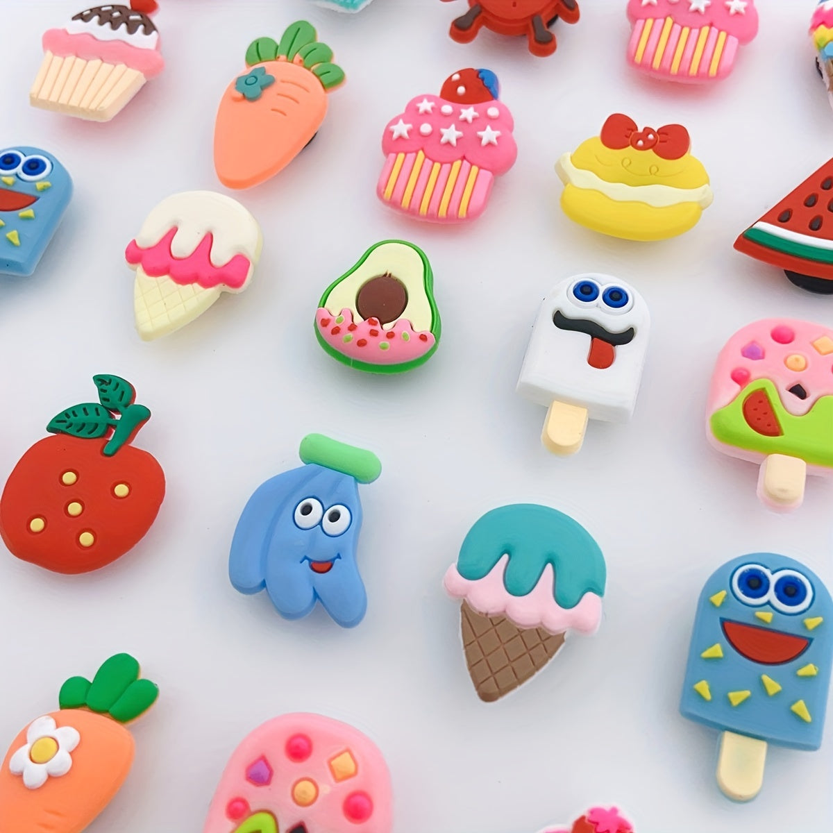 24pcs Cake Shape Shoe Charms DIY Decoration Set