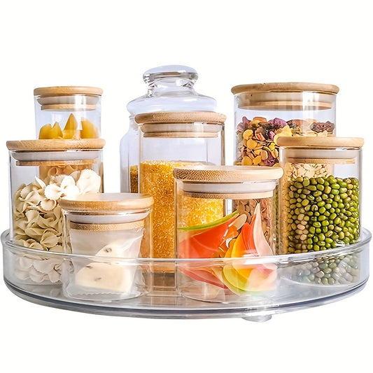 Rotatable Seasoning Rack Lazy Susan Round Storage Box