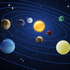 Natural Crystal Gemstones Nine Planets Solar System Ornaments