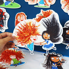 21pcs Felt Set No Curly Hair Book Theater Props Interactive Toy